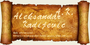 Aleksandar Kadijević vizit kartica